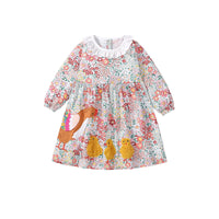 Load image into Gallery viewer, Kids Clothes Dresses Children&#39;s Clothing Baby Girls 2025 Autumn Spring Cotton Long Sleeves Cartoon Flowers Princess Dresses
