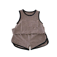 Load image into Gallery viewer, Kids Boy 2 Piece Outfits Solid Color/Stripe Print Sleeveless Tank Tops and Elastic Shorts Set Summer Clothes
