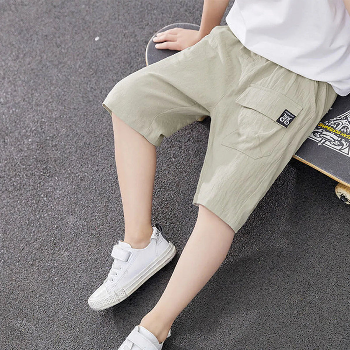 Kids Toddler Boys Shorts With Pocket Spring Summer Shorts Cotton Elastic Waist Fashion Short Pants Fashion Children Clothes