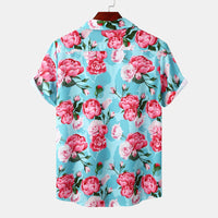 Load image into Gallery viewer, Hawaii Beach Ice Silk Printed Shirt Men
