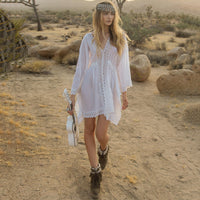 Load image into Gallery viewer, Large Size Loose Tight Waist Beach Sunscreen Clothes Coat Bikini Smock
