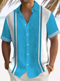 Load image into Gallery viewer, Beach Striped Shirt Short Sleeve Men
